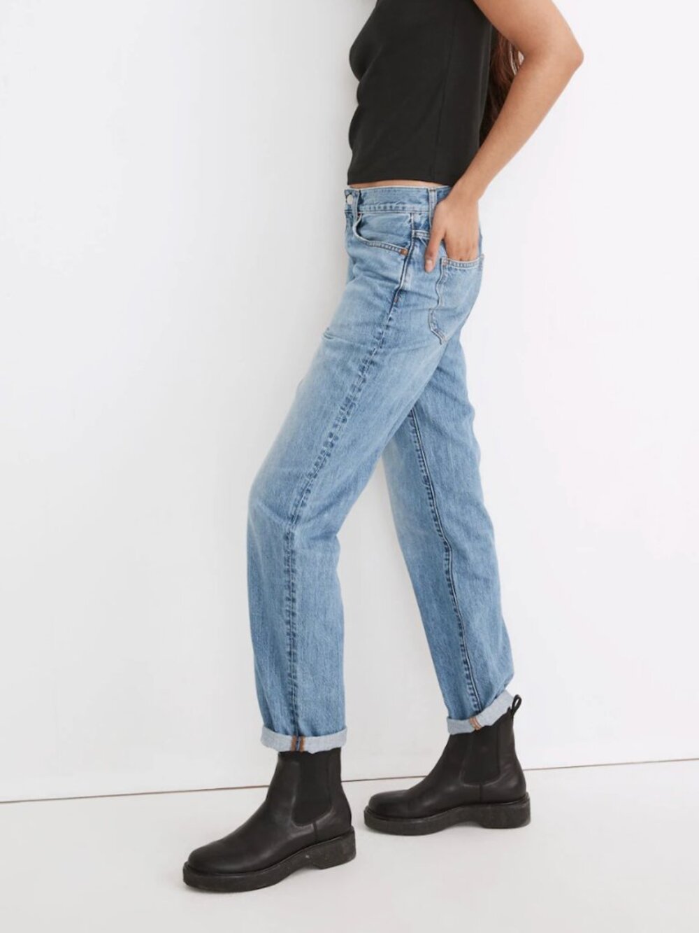 Madewell The Slouchy Boyjean in Riverspring Wash Sz 28 - Picture 3 of 16